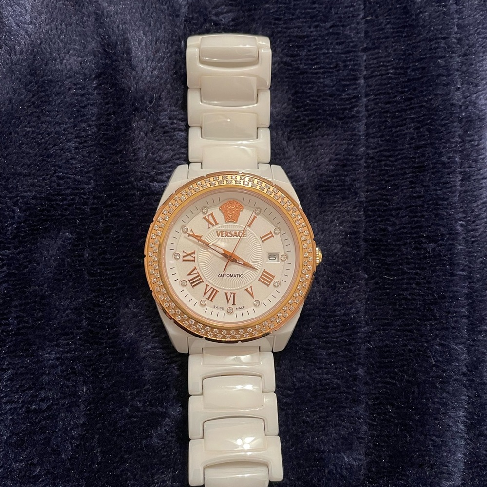 Versace Ivory and Gold Timepiece